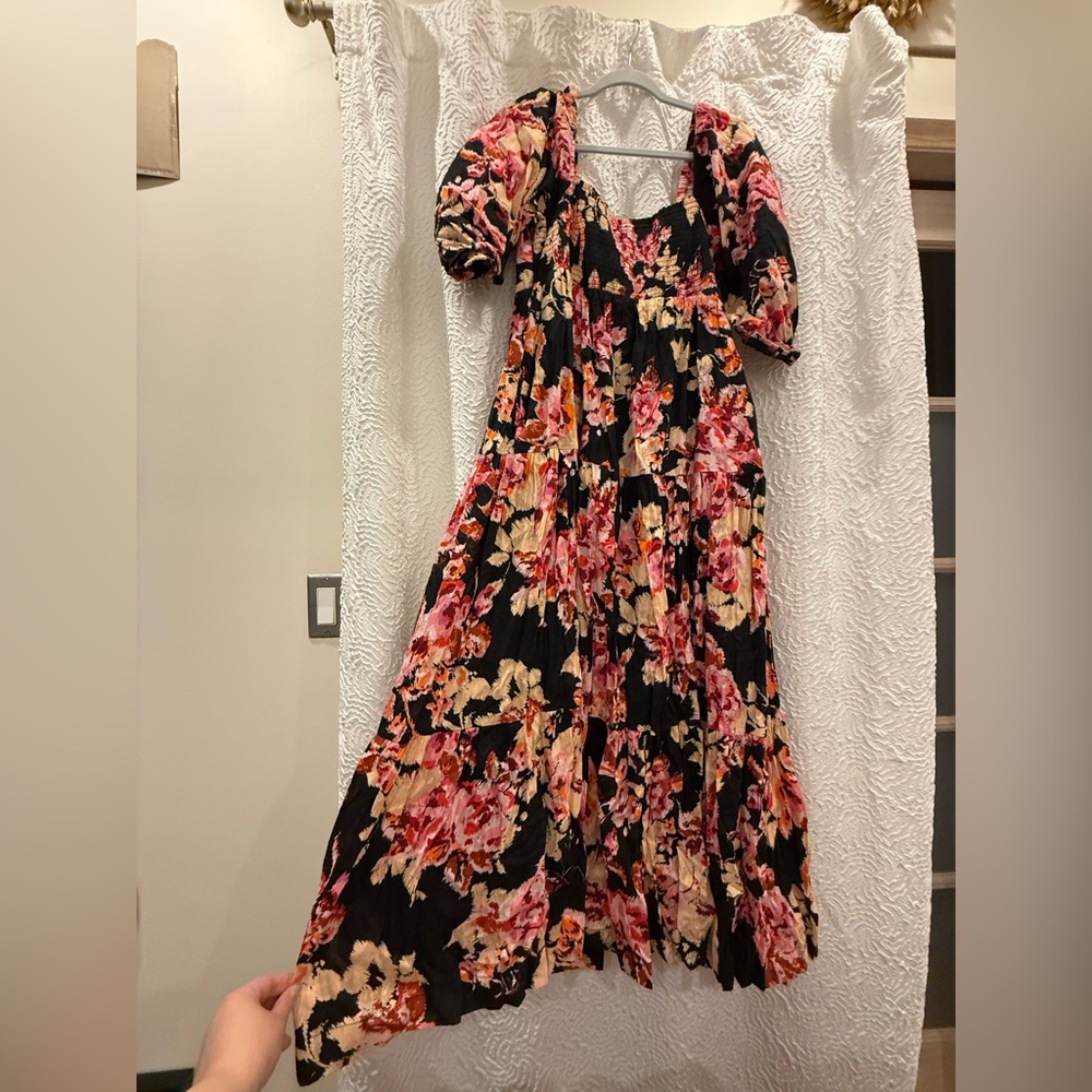 Anthropologie plus size floral maxi dress